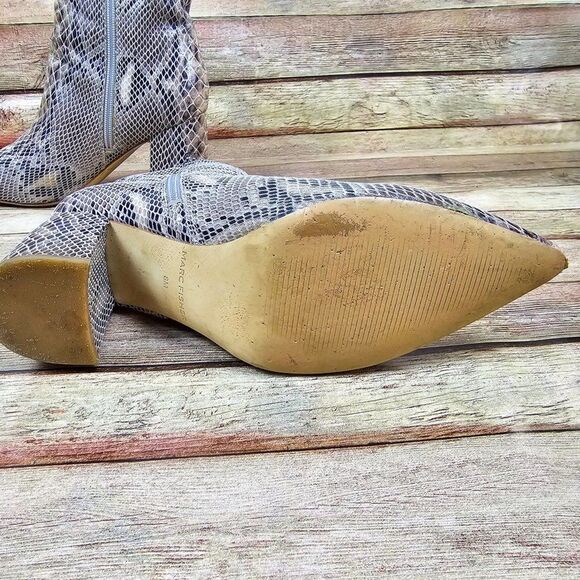 Marc Fisher Snake Print Block Heel Stretch Boot Size 8M - Picture 6 of 12